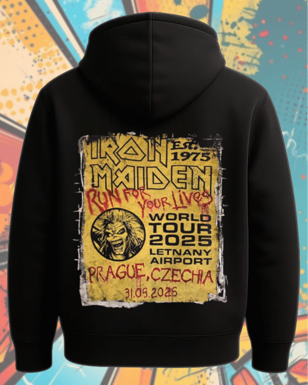 Iron Maiden Run For Your Lives World Tour 2025 – Prague May 31 Venue Tee – Two-Sided Eddie vs Devil Shirt, Hoodie, Long Sleeve, Tank Top - Image 6