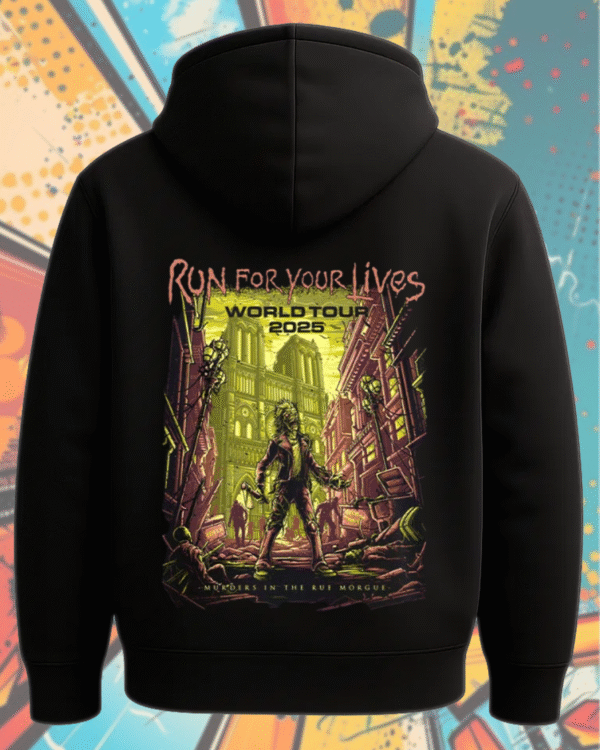 Iron Maiden Run For Your Lives World Tour 2025 – Wrathchild & Murders In The Rue Morgue Two-Sided Shirt, Hoodie, Long Sleeve, Tank Top - Image 3