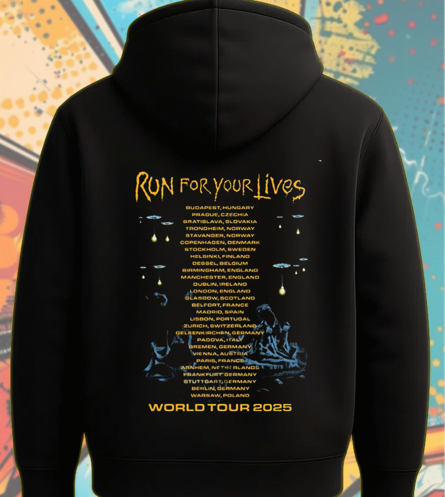 Iron Maiden Run For Your Lives 2025 Shirt or Hoodie – Seventh Son Retro Clairvoyant Tour Dates Two-Sided Merch