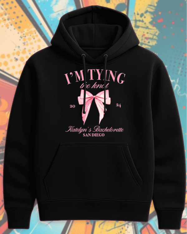 Bachelorette Party Comfort Colors® Shirt / Hoodie / Sweatshirt / Long Sleeve / Tank Top – “I’m Tying the Knot” Bridal Party Tee #280-CP - Image 6