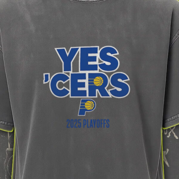 Indiana Pacers 2025 NBA Playoffs Acid Wash T-Shirt – Yes ’Cers Collection at Gainbridge Fieldhouse Indianapolis IN - Image 3