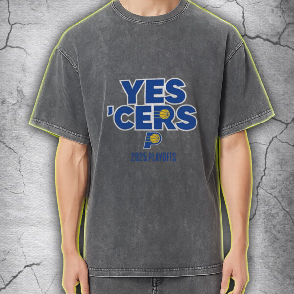 Indiana Pacers 2025 NBA Playoffs Acid Wash T-Shirt – Yes ’Cers Collection at Gainbridge Fieldhouse Indianapolis IN - Image 5