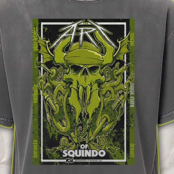 Metallica Acid Wash T-Shirt – 104 Seasons Exhibit Bay Area June 21 2025 – Vintage Squindo Art Drop - Image 3