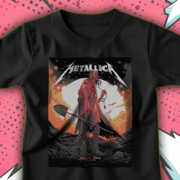 Metallica Concert Tour T-Shirt – M72 World Tour – June 14, 2025 – Houston, Texas – NRG Stadium – Grim Reaper Key Art - Image 2