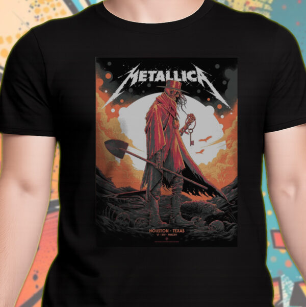Metallica Concert Tour T-Shirt – M72 World Tour – June 14, 2025 – Houston, Texas – NRG Stadium – Grim Reaper Key Art - Image 5