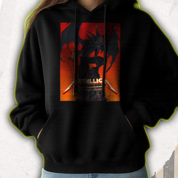 Metallica Hoodie – M72 2025 Tour – Fire Demon with Wings – North America Skull Graphic Edition – T-Shirt, Sweatshirt, Long Sleeve, Tank Top - Image 4