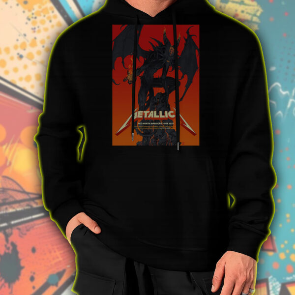Metallica Hoodie – M72 2025 Tour – Fire Demon with Wings – North America Skull Graphic Edition – T-Shirt, Sweatshirt, Long Sleeve, Tank Top - Image 5