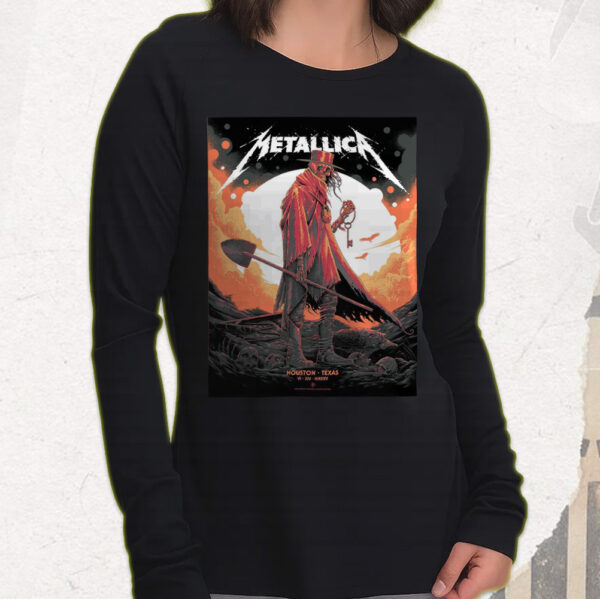 Metallica Houston Concert Long Sleeve Shirt – M72 Tour – June 14, 2025 – Grim Skeleton Cowboy Design – NRG Stadium - Image 4