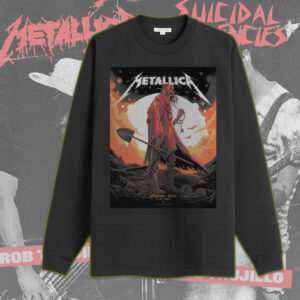 Metallica Houston Concert Long Sleeve Shirt – M72 Tour – June 14, 2025 – Grim Skeleton Cowboy Design – NRG Stadium