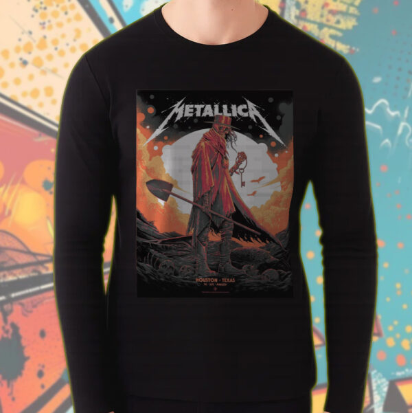 Metallica Houston Concert Long Sleeve Shirt – M72 Tour – June 14, 2025 – Grim Skeleton Cowboy Design – NRG Stadium - Image 5