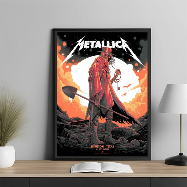 Metallica M72 Houston Concert Poster – June 14, 2025 – Grim Reaper Cowboy Design – Texas Tour Wall Art Print - Image 2