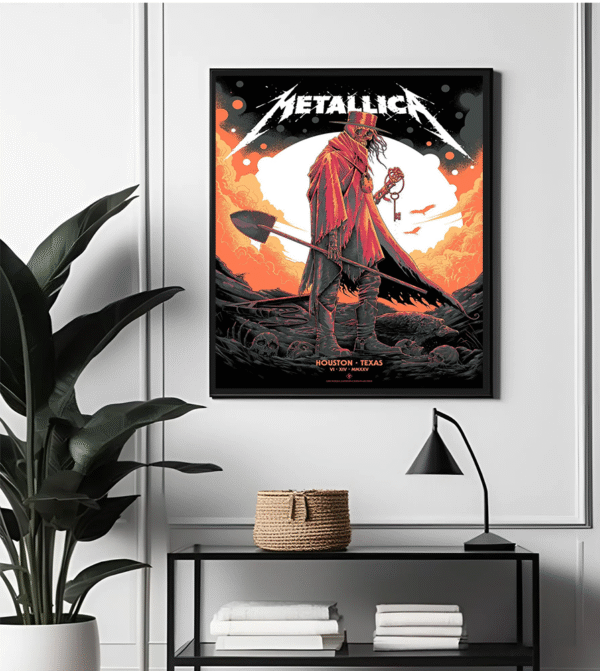 Metallica M72 Houston Concert Poster – June 14, 2025 – Grim Reaper Cowboy Design – Texas Tour Wall Art Print - Image 3