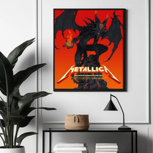 Metallica M72 North American Tour 2025 Fire Demon Poster & Canvas – Santa Clara Skull Mountain Wall Art