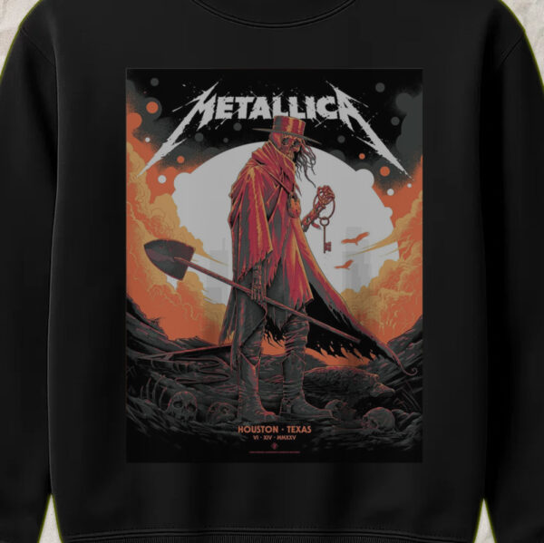 Metallica M72 Tour Sweatshirt – June 14, 2025 – Houston Show – Grim Reaper Poster Print – NRG Stadium - Image 3