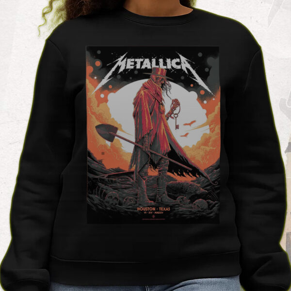 Metallica M72 Tour Sweatshirt – June 14, 2025 – Houston Show – Grim Reaper Poster Print – NRG Stadium - Image 4