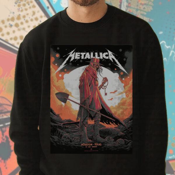Metallica M72 Tour Sweatshirt – June 14, 2025 – Houston Show – Grim Reaper Poster Print – NRG Stadium - Image 5