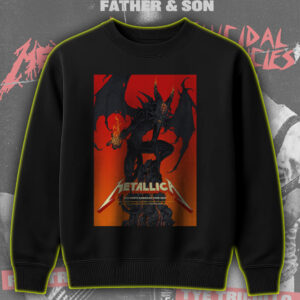 Metallica M72 Tour Sweatshirt – North American Cities 2025 – Hell Demon Skull Throne Artwork T-Shirt, Hoodie, Long Sleeve, Tank Top