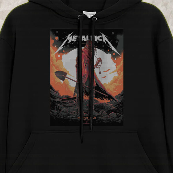 Metallica M72 World Tour Hoodie – Houston Concert 2025 – June 14 – Death Reaper Cowboy Key Art – NRG Stadium - Image 3