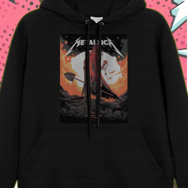 Metallica M72 World Tour Hoodie – Houston Concert 2025 – June 14 – Death Reaper Cowboy Key Art – NRG Stadium - Image 2