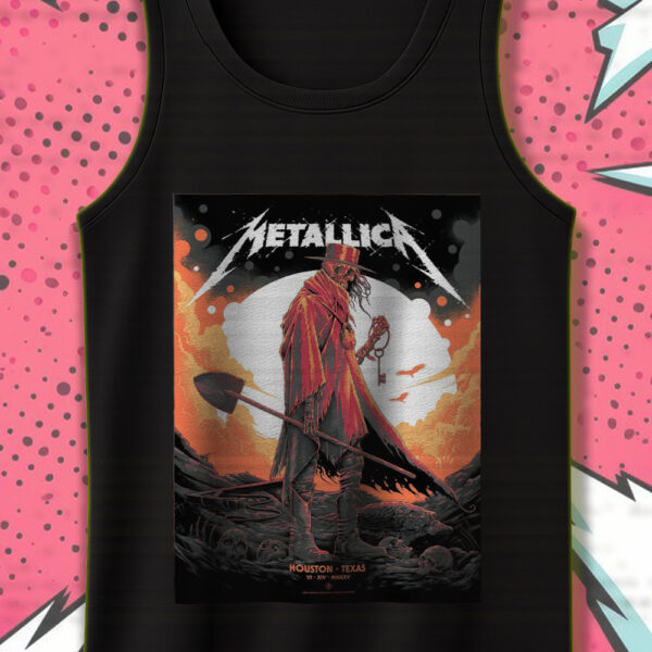 Metallica M72 World Tour Tank Top – June 14, 2025, Houston, TX – NRG Stadium, Grim Reaper Skeleton Design - Image 2