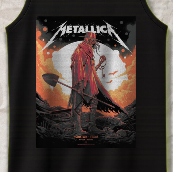 Metallica M72 World Tour Tank Top – June 14, 2025, Houston, TX – NRG Stadium, Grim Reaper Skeleton Design - Image 3