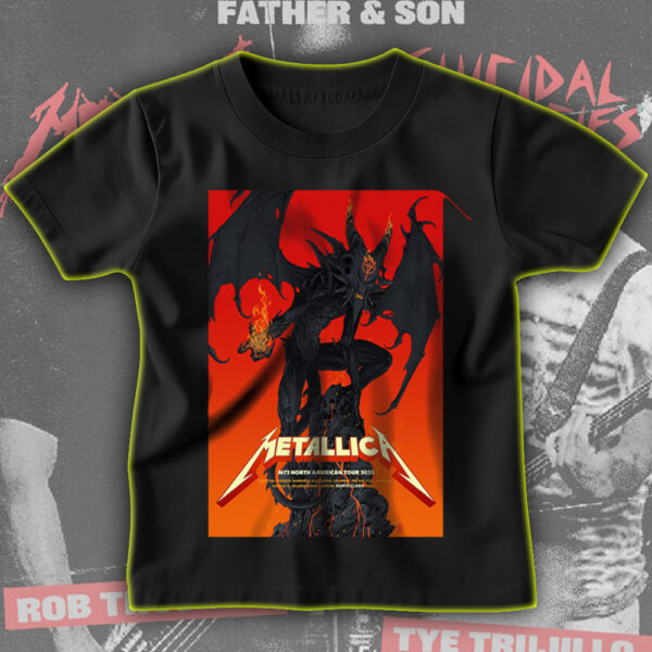 Metallica North American Tour T-shirt – M72 2025 – Fire Demon on Skull Mountain – Dark Tour Art Edition Hoodie, Sweatshirt, Long Sleeve, Tank Top