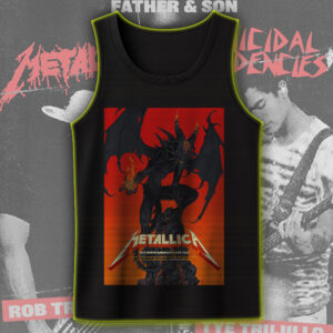 Metallica Tank Top – M72 Tour 2025 – Black Flame Demon Design – North American Concert Drop T-Shirt, Hoodie, Long Sleeve, Sweatshirt