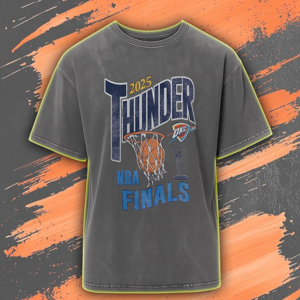 OKC Thunder 2025 NBA Finals Acid Wash T-Shirt – Paycom Center Oklahoma City OK