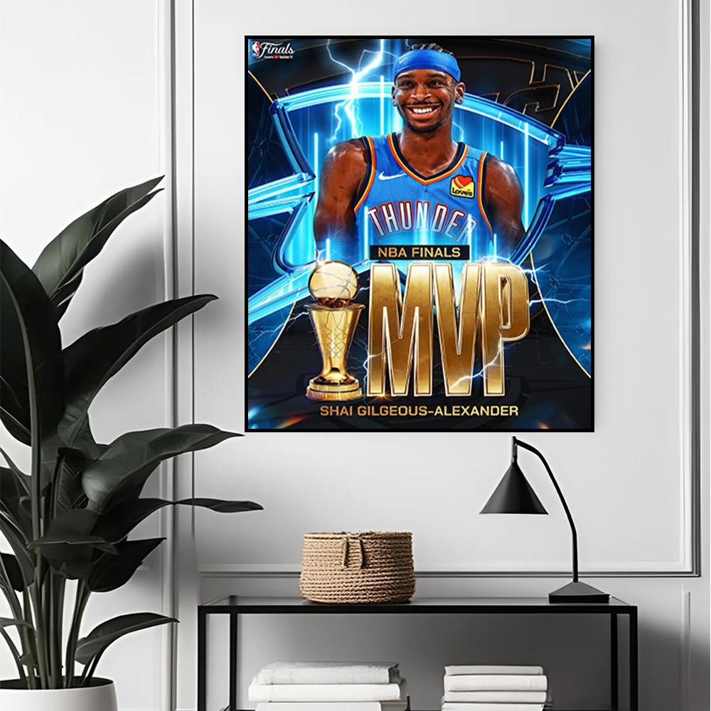 Shai Gilgeous-Alexander 2025 NBA Finals MVP Poster – OKC Thunder Champion Wall Art