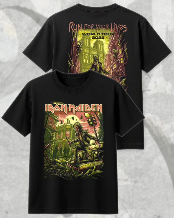Iron Maiden Run For Your Lives World Tour 2025 – Wrathchild & Murders In The Rue Morgue Two-Sided Shirt, Hoodie, Long Sleeve, Tank Top - Image 4