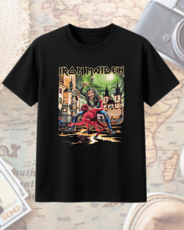 Iron Maiden Run For Your Lives World Tour 2025 – Prague May 31 Venue Tee – Two-Sided Eddie vs Devil Shirt, Hoodie, Long Sleeve, Tank Top - Image 2
