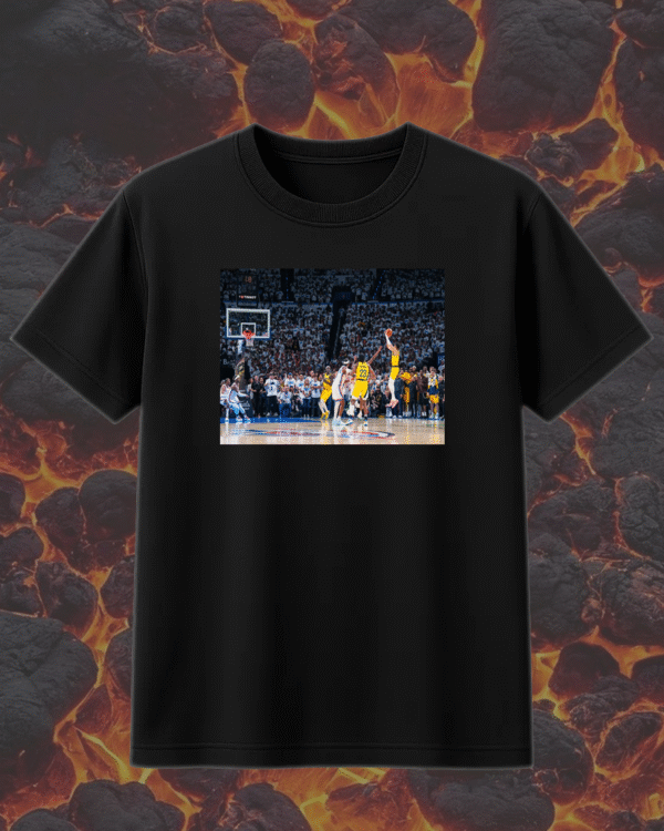 "BIG TIME BUCKET" Tyrese Haliburton Clutch Buzzer-Beater – NBA Playoffs 2025 T-Shirt, Hoodie, Sweatshirt, Tank Top & Long Sleeve - Image 2