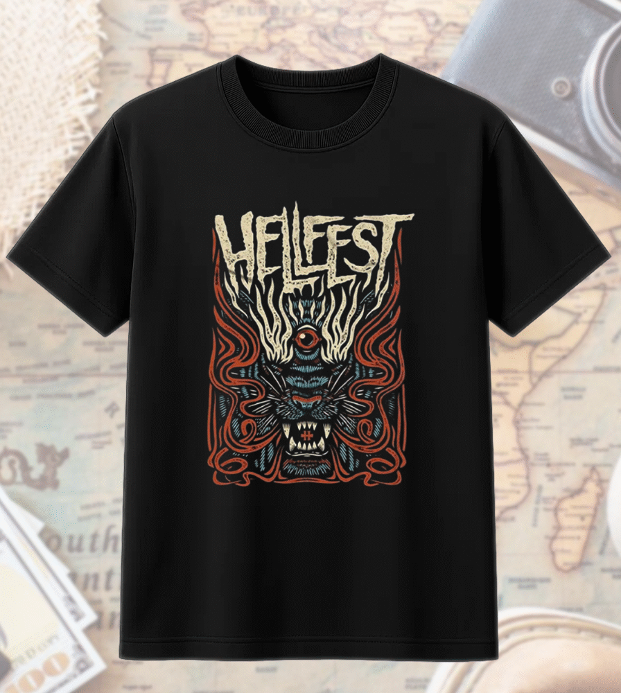Hellfest 2025 Savage Tiger Shirt or Hoodie – Clisson France June 19–22 Lineup Two-Sided Tour Merch