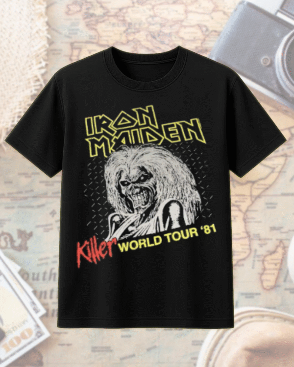 Iron Maiden Killer World Tour 1981 Tie Dye – T-Shirt, Sweatshirt, Long Sleeve, Tank Top & Hoodie (S–5XL) | Vintage Classic Rock Merch - Image 5