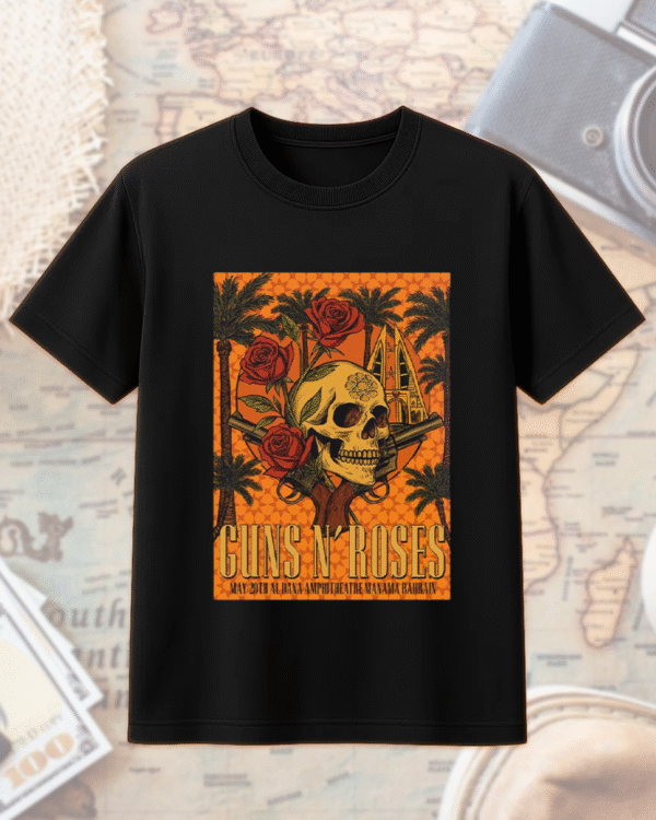 Guns N’ Roses Bahrain 2025 – Unisex T-Shirt / Hoodie / Sweatshirt / Long Sleeve / Tank Top (Al Dana Amphitheatre – May 20) - Image 5
