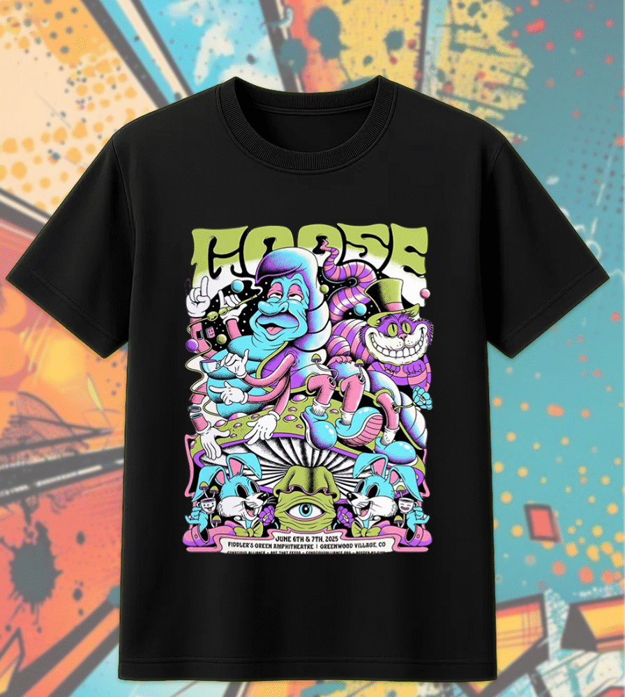 Goose 2025 Greenwood Village Shirt or Hoodie – June 6–7 Fiddler’s Green Concert Poster Tee