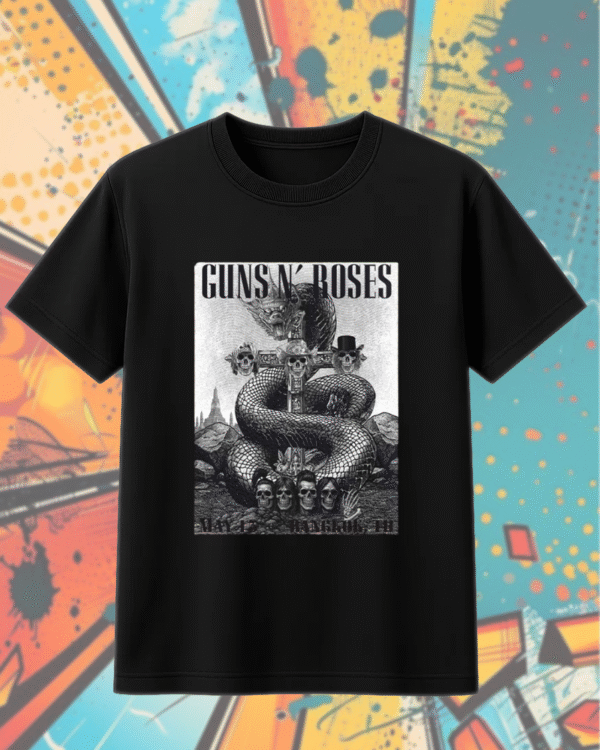 Guns N’ Roses Bangkok 2025 Black Poster T-Shirt / Hoodie / Long Sleeve / Sweatshirt / Tank Top – Thunderdome Stadium Thailand - Image 6