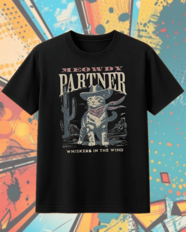 Meowdy Partner Cowboy Cat Hoodie – Funny Western Cat Shirt, Vintage Cowgirl Sweatshirt, Cute Cat Lover Gift