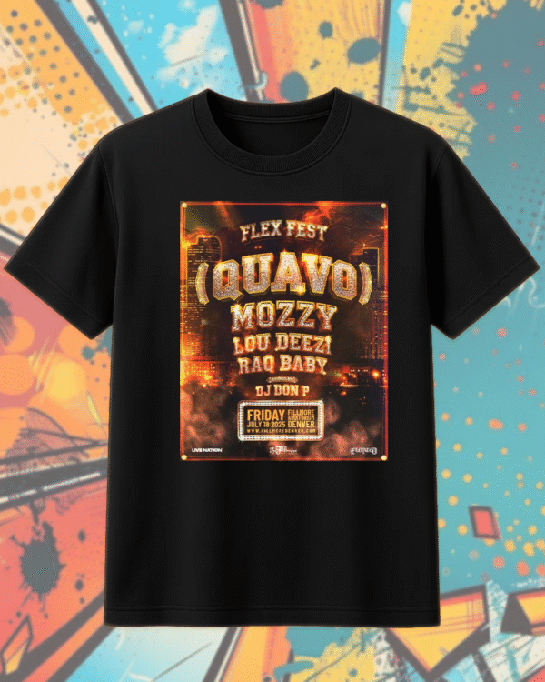 Flex Fest 2025 T-Shirt – Quavo Mozzy Concert Tee, July 18 Denver Show