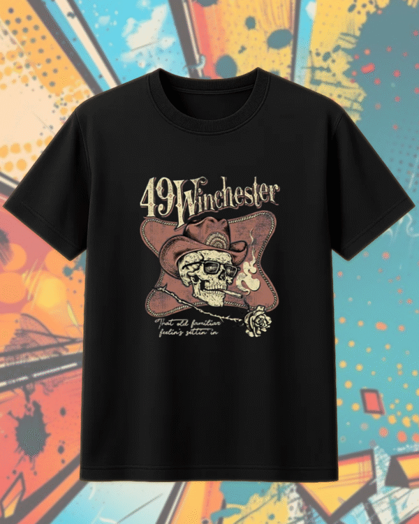 49 Winchester Tulsa 2025 Skull & Rose Tour Shirt or Hoodie – That Old Familiar Feelin’s Settin’ In