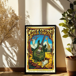 Stick Figure Denver 2025 Poster – June 10 Mission Ballroom Night 1 Dripping Guitar Canvas Print