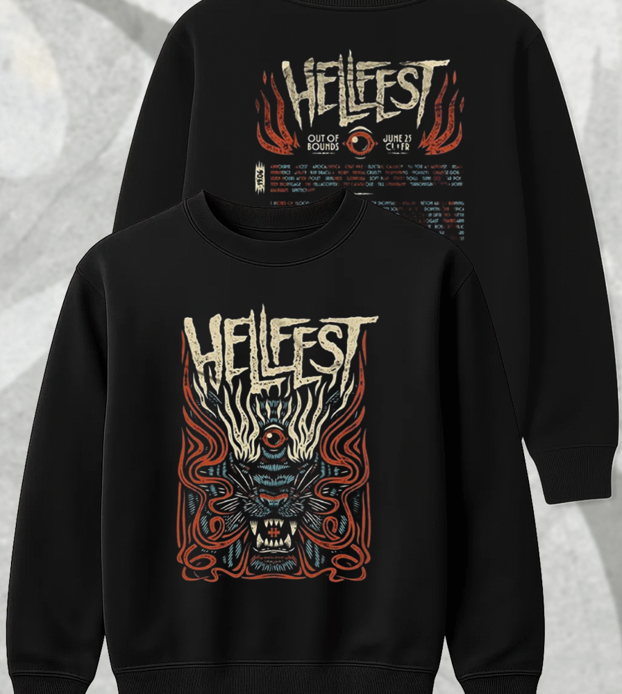 Hellfest 2025 Savage Tiger Shirt or Hoodie – Clisson France June 19–22 Lineup Two-Sided Tour Merch