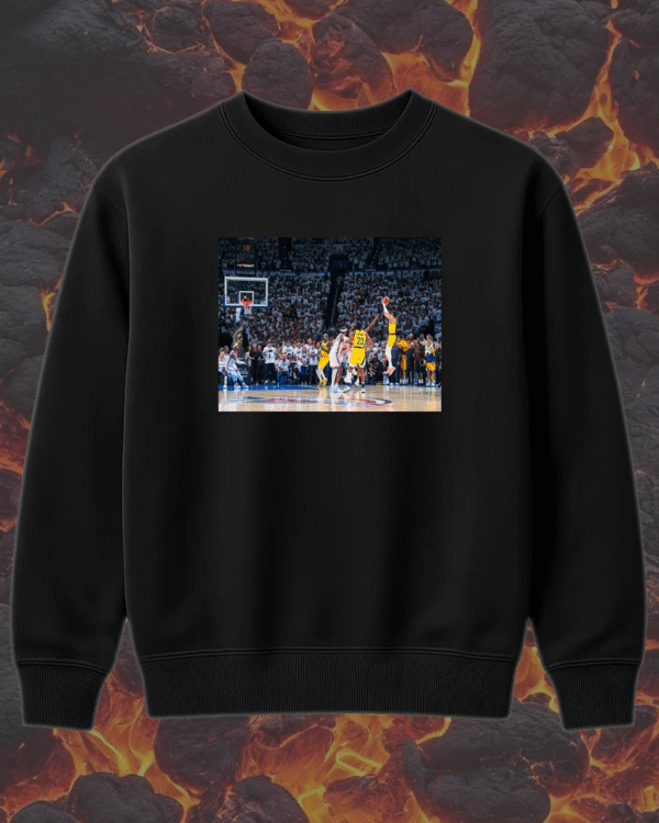 "BIG TIME BUCKET" Tyrese Haliburton Clutch Buzzer-Beater – NBA Playoffs 2025 T-Shirt, Hoodie, Sweatshirt, Tank Top & Long Sleeve - Image 8