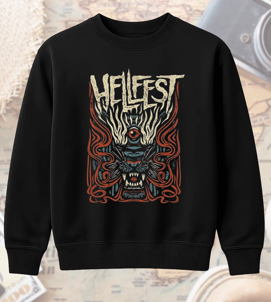 Hellfest 2025 Savage Tiger Shirt or Hoodie – Clisson France June 19–22 Lineup Two-Sided Tour Merch