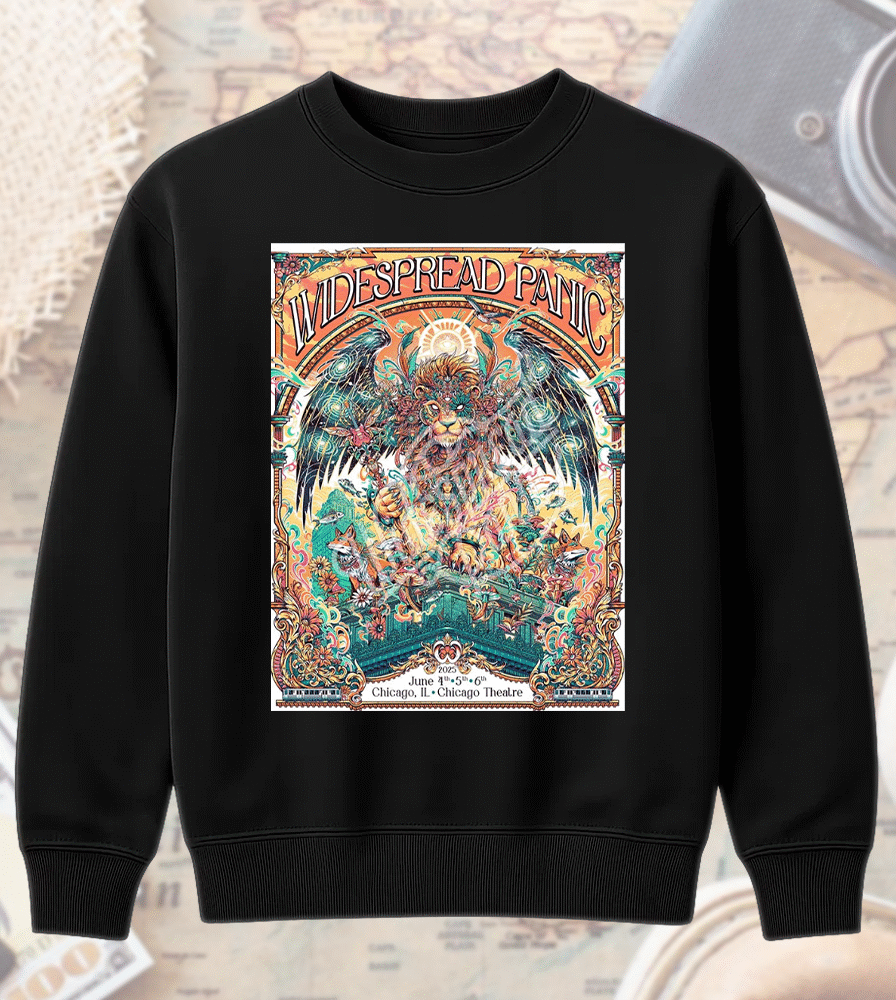Widespread Panic Chicago 2025 Shirt or Hoodie – Tour Poster by Juan Ma Orozco, June 4–6 at Chicago Theatre