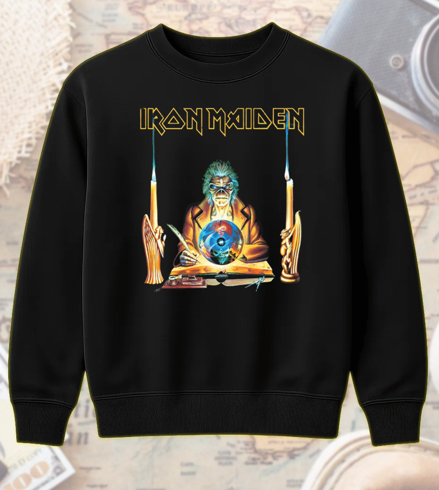 Iron Maiden Run For Your Lives 2025 Shirt or Hoodie – Seventh Son Retro Clairvoyant Tour Dates Two-Sided Merch