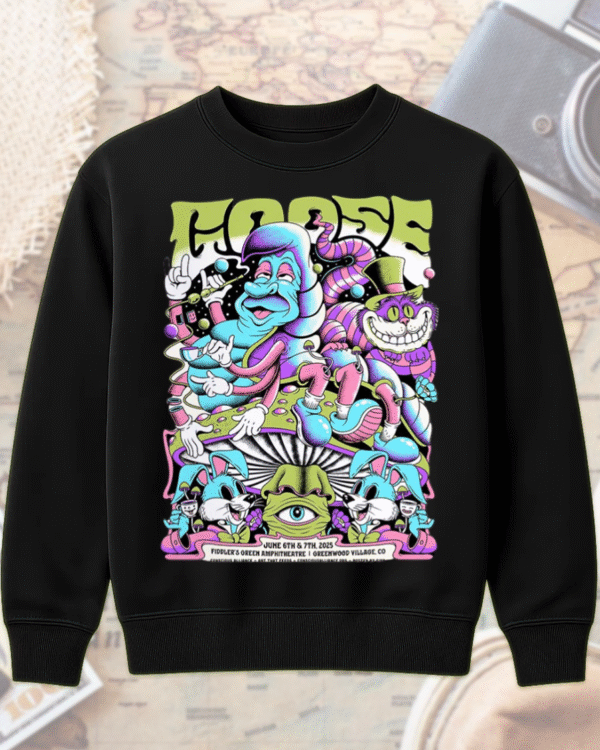 Goose 2025 Greenwood Village Shirt or Hoodie – June 6–7 Fiddler’s Green Concert Poster Tee