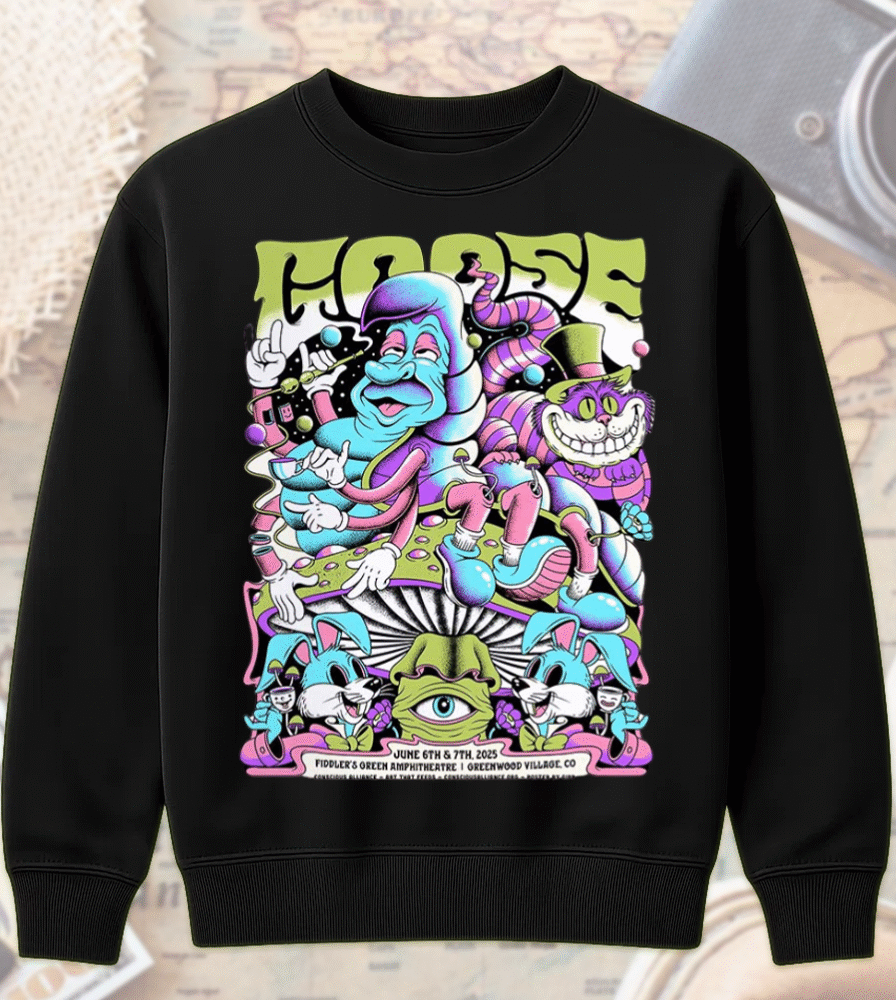 Goose 2025 Greenwood Village Shirt or Hoodie – June 6–7 Fiddler’s Green Concert Poster Tee