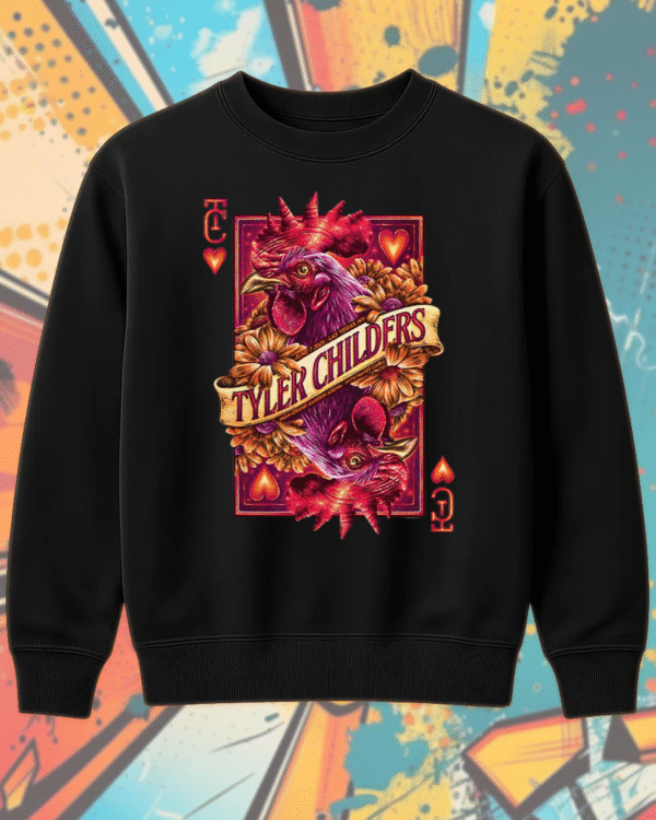 Tyler Childers Las Vegas 2025 Sweater – MGM Grand Concert Poster “Cock” Playing Card Art
