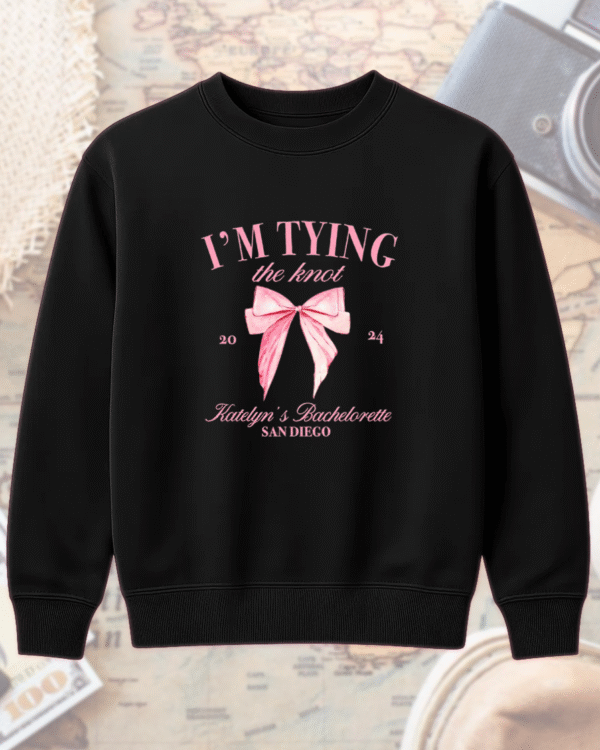 Bachelorette Party Comfort Colors® Shirt / Hoodie / Sweatshirt / Long Sleeve / Tank Top – “I’m Tying the Knot” Bridal Party Tee #280-CP - Image 11